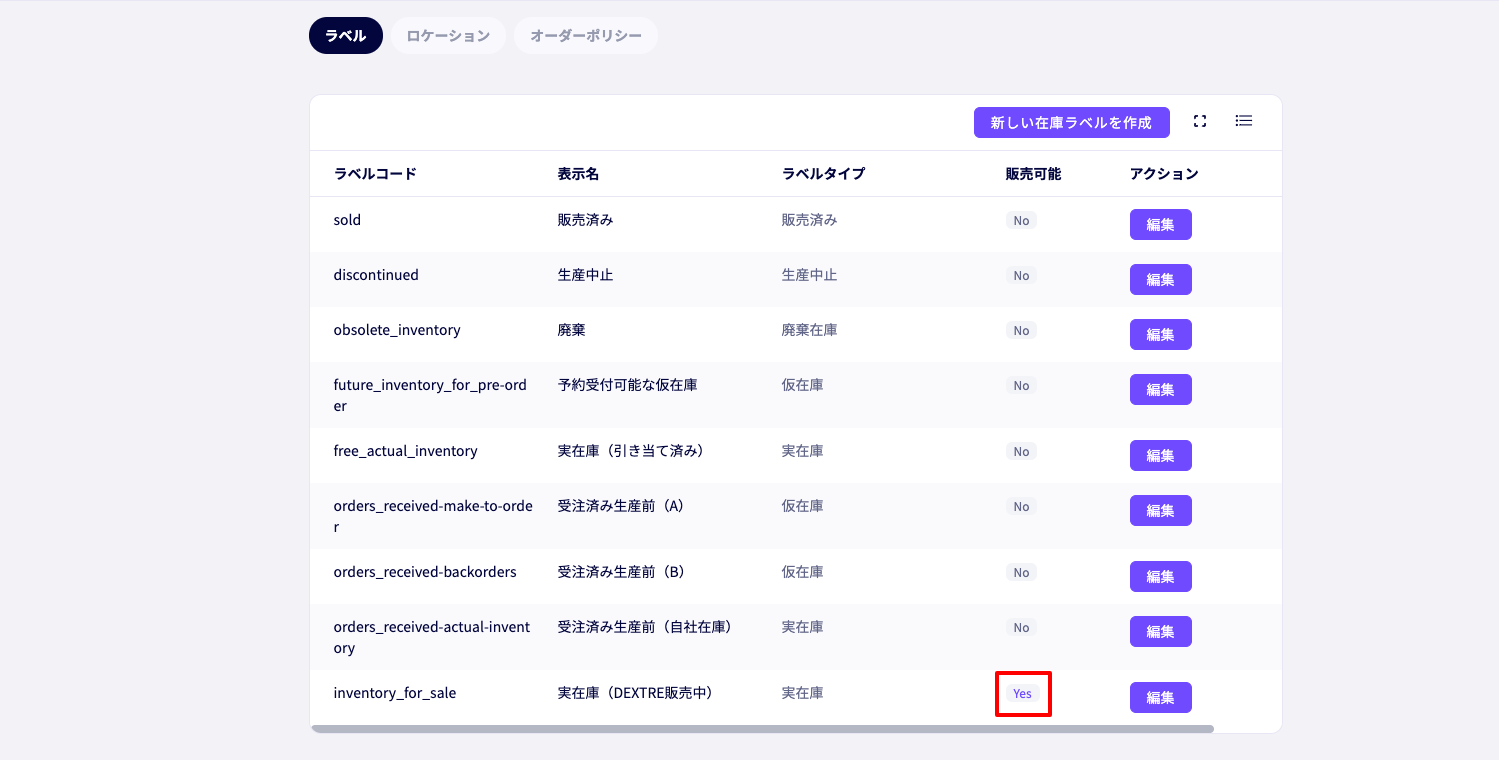 在庫にラベル（状態）管理が追加されました