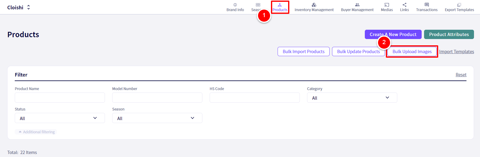 Bulk image upload and automatic linking
